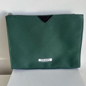 New Prada Beauty Green Travel Pouch